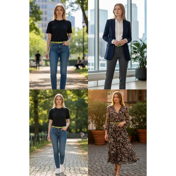 Bottega Veneta Cintura Double Gummy triangle Belt - Fluorescent Yellow 80cm/32in - Picture 2 of 6